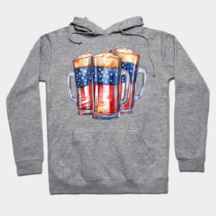 4th Of July Beer Cups Hoodie